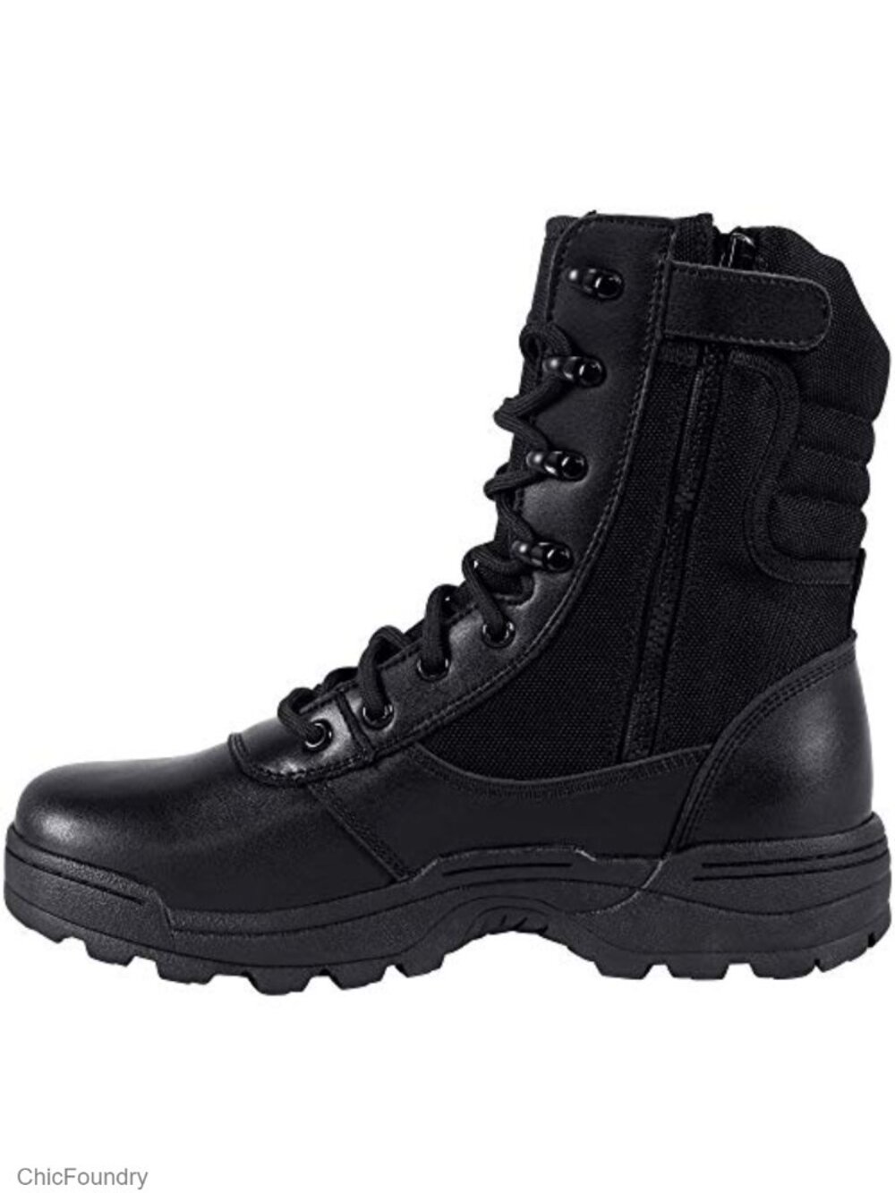 Men's Military Tactical Work Boots Memory Foam Side Zipper Combat Boots